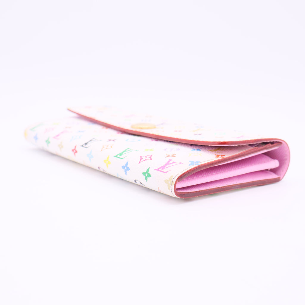 White Monogram Multicolore Canvas Sarah Wallet