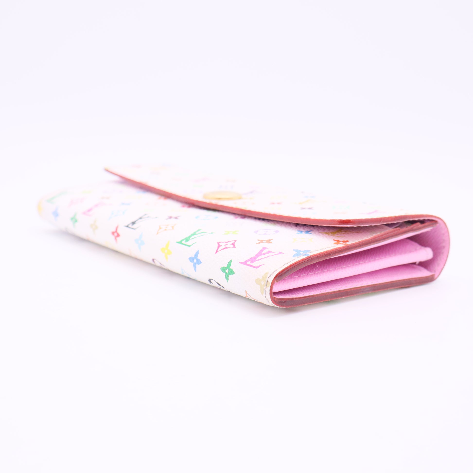 White Monogram Multicolore Canvas Sarah Wallet