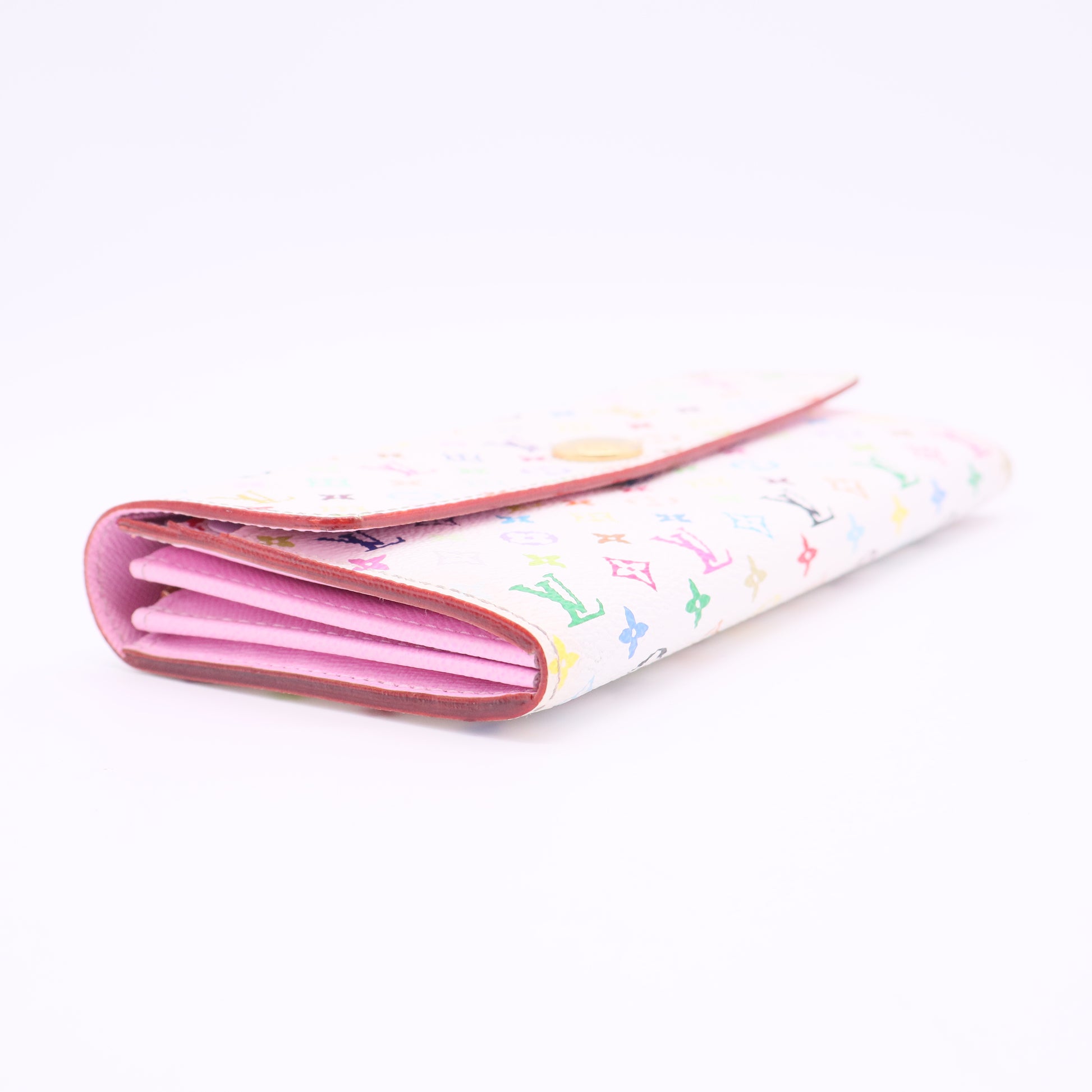 White Monogram Multicolore Canvas Sarah Wallet