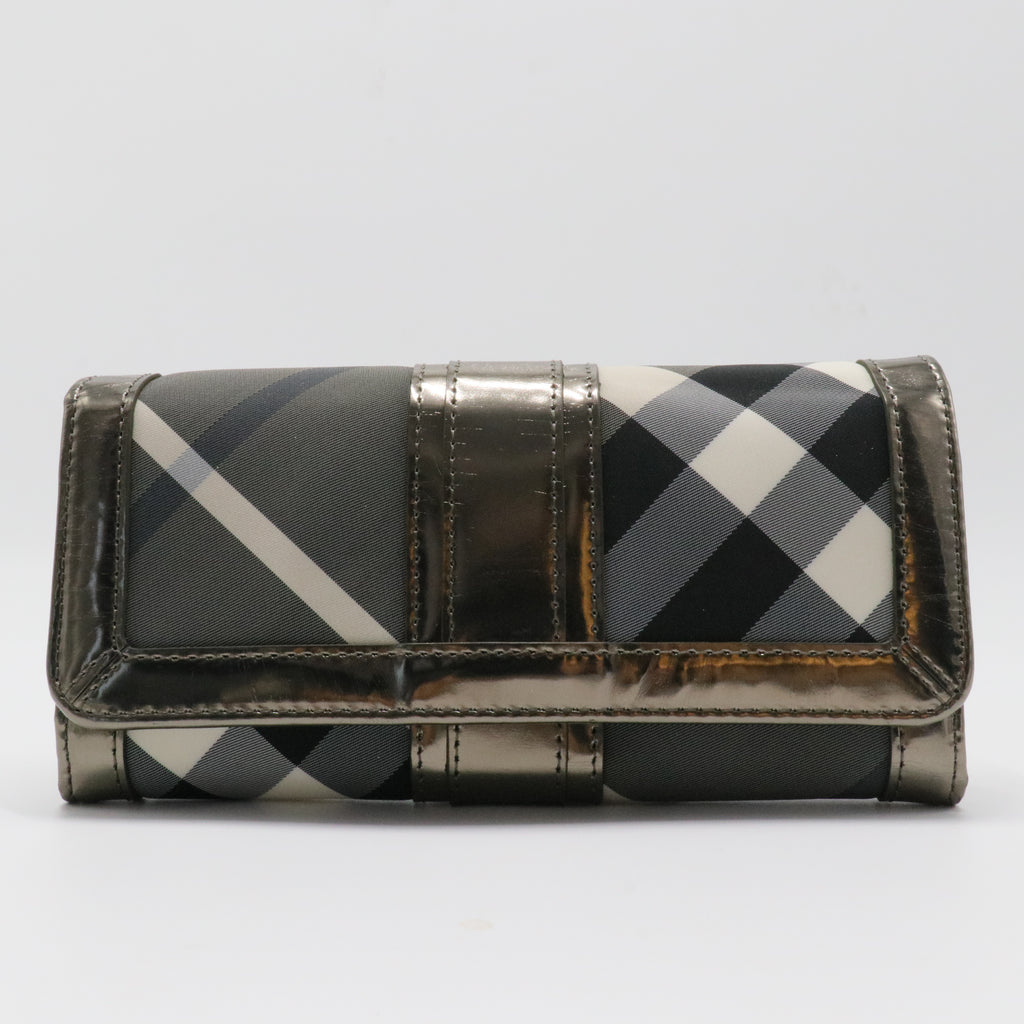 Nova Check Pattern Nylon Continental Wallet