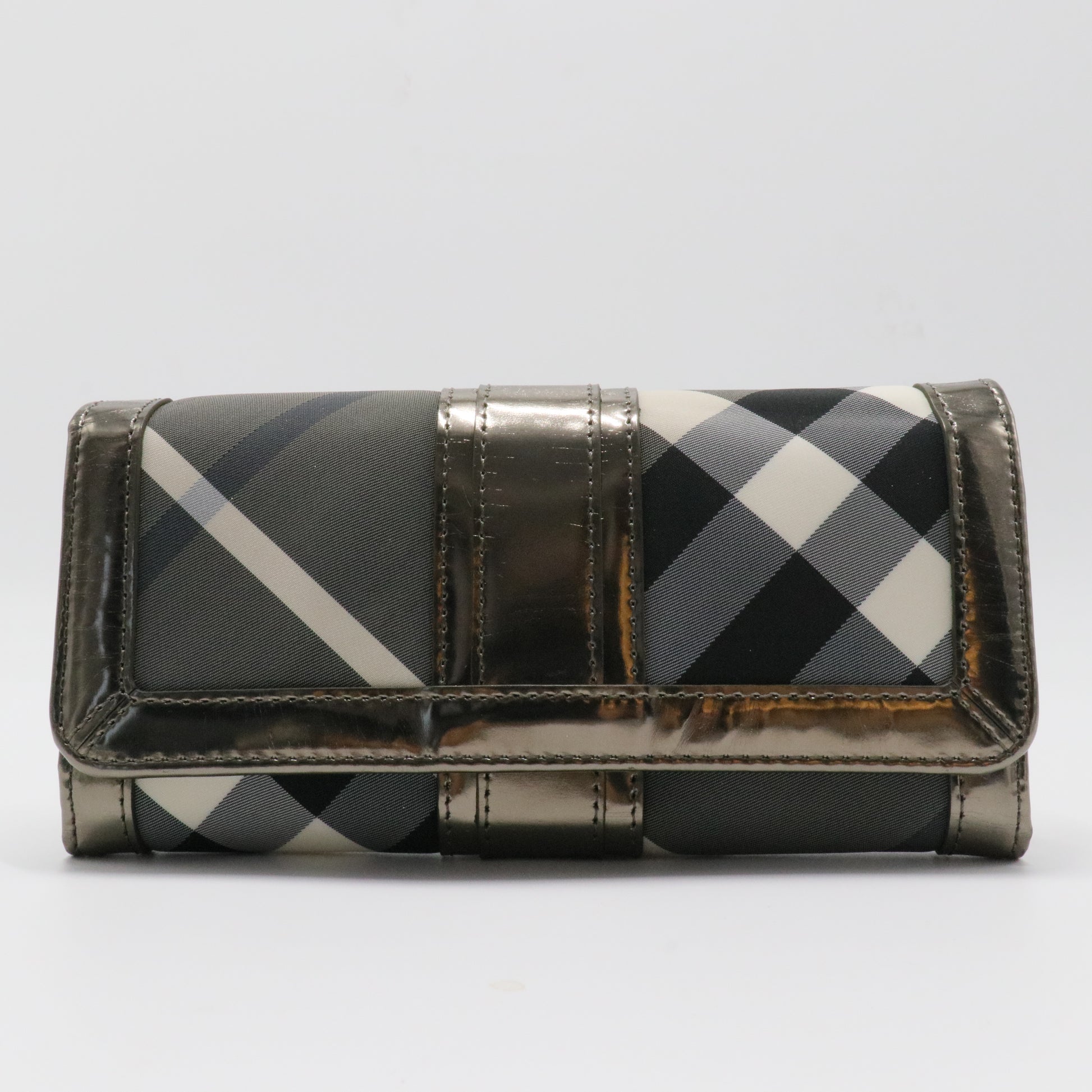 Nova Check Pattern Nylon Continental Wallet
