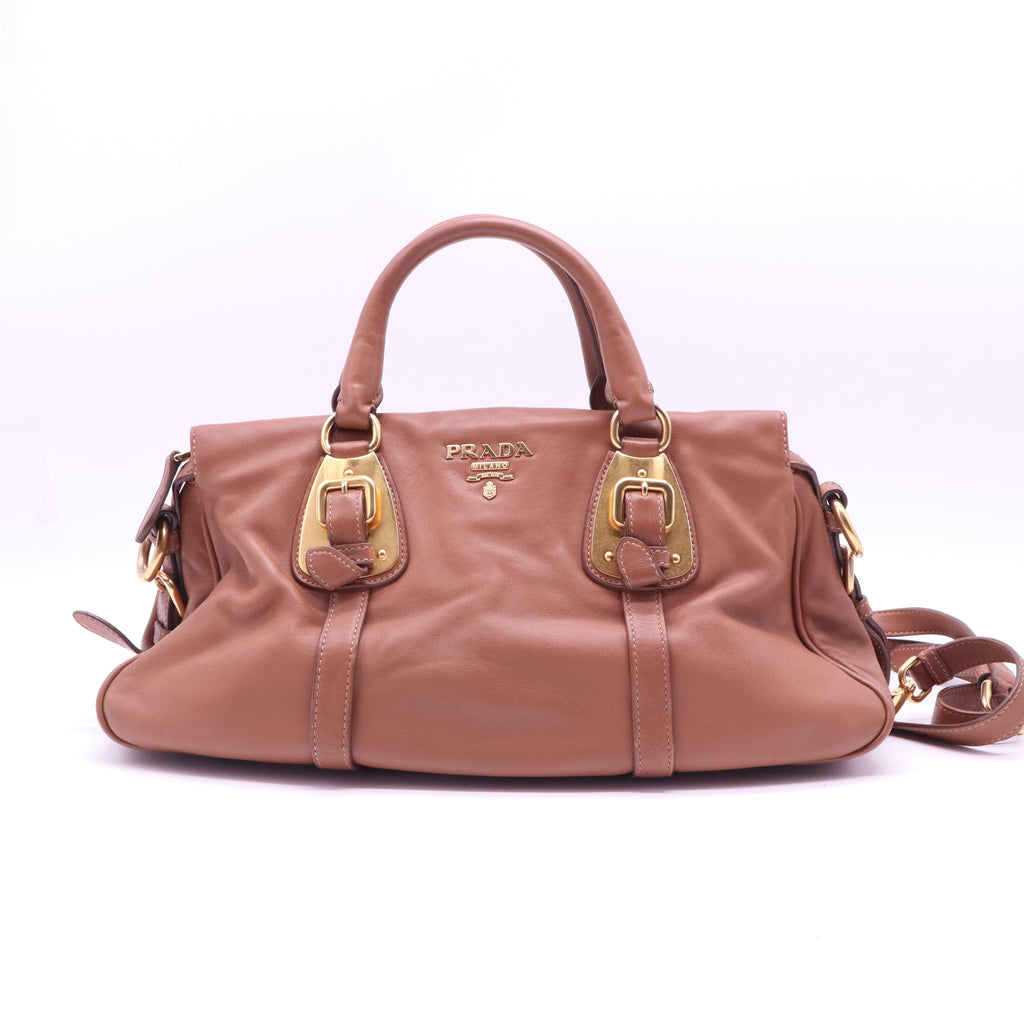 Prada Soft Calfskin Leather Bauletto Satchel Bag B21070