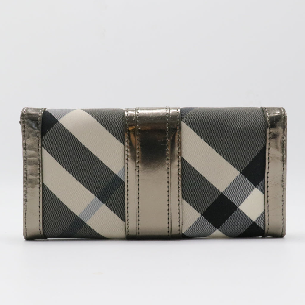 Nova Check Pattern Nylon Continental Wallet