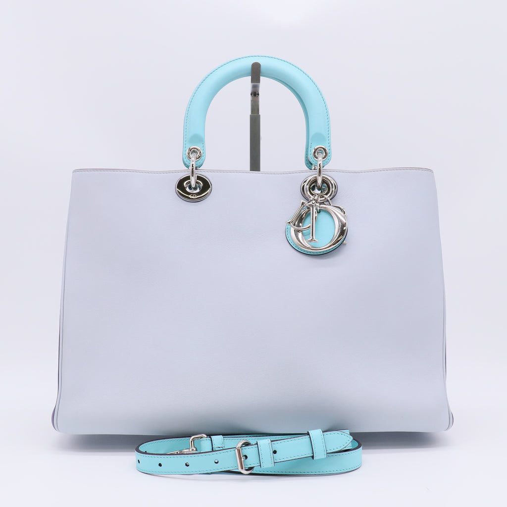 Large Dior Diorissimo Bag in Tri-Color Gray B22718
