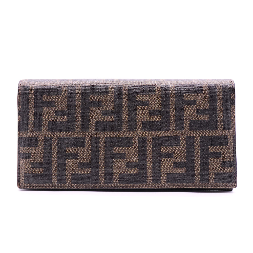 Tobacco Zucca Coated Canvas Flap Continental Wallet