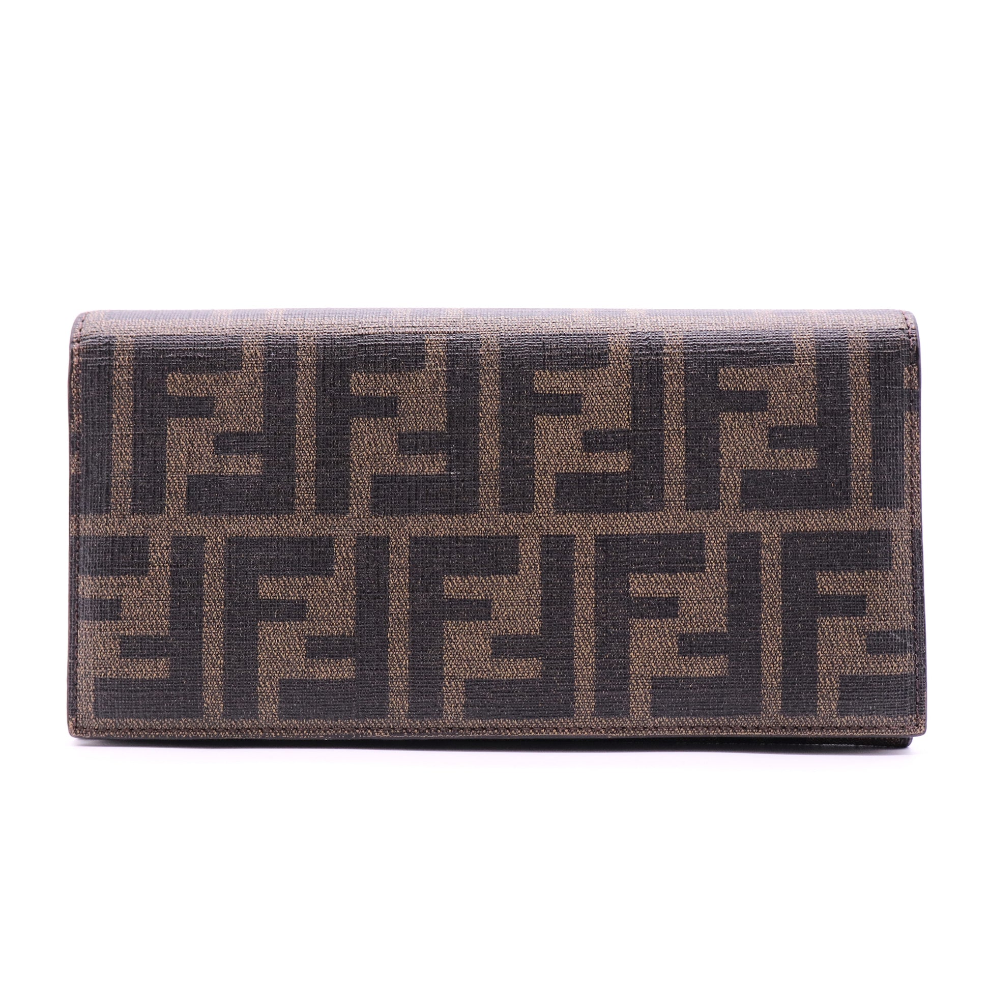 Tobacco Zucca Coated Canvas Flap Continental Wallet