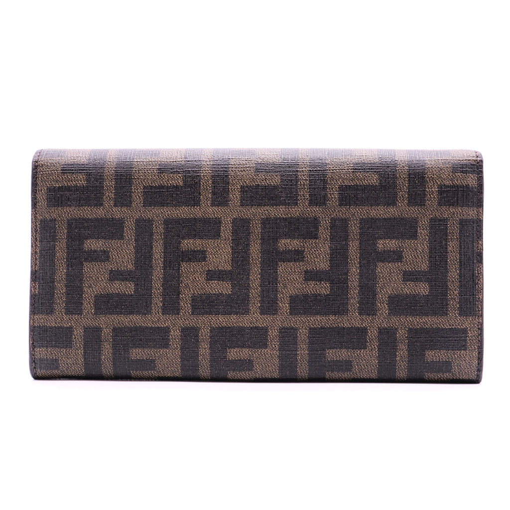 Tobacco Zucca Coated Canvas Flap Continental Wallet