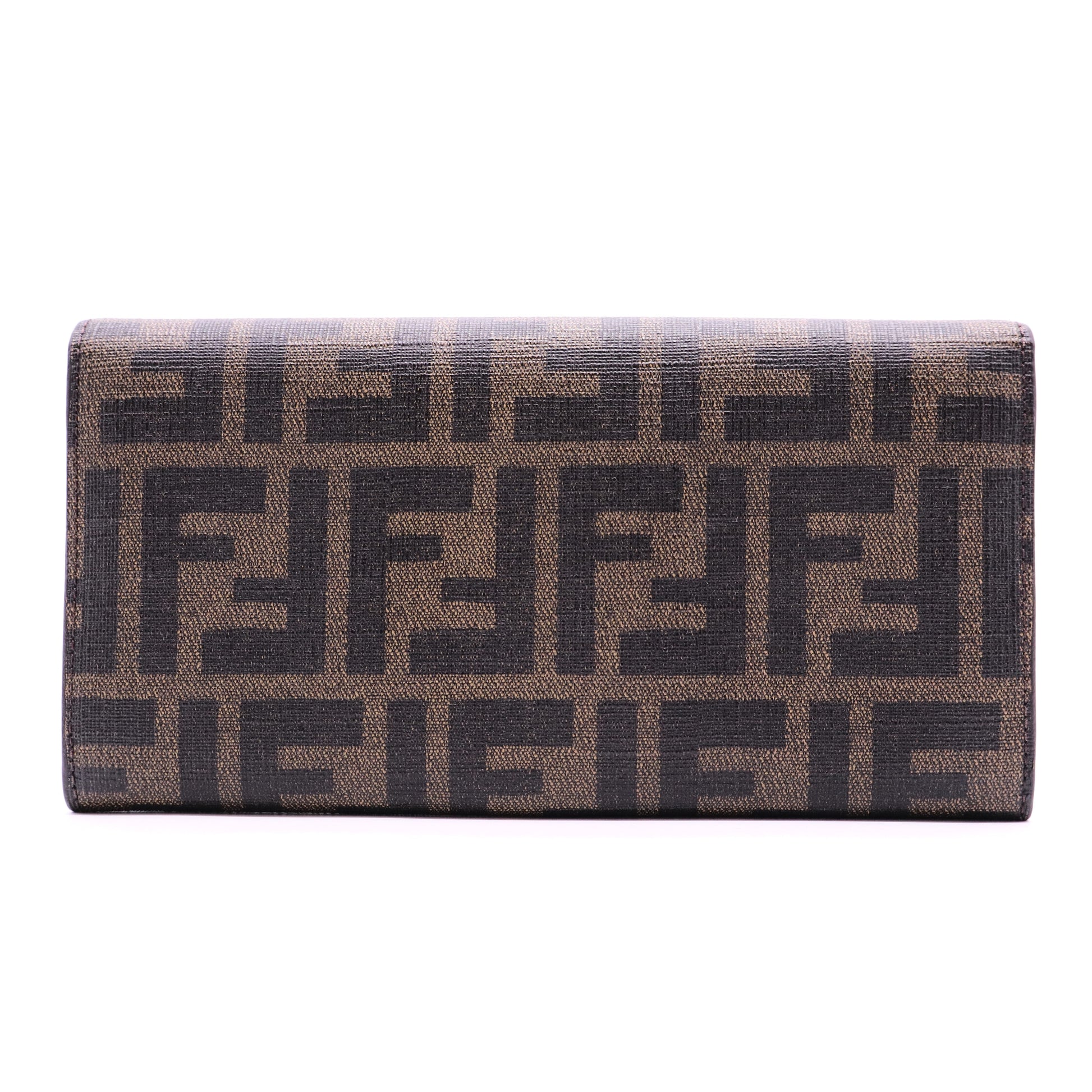 Tobacco Zucca Coated Canvas Flap Continental Wallet