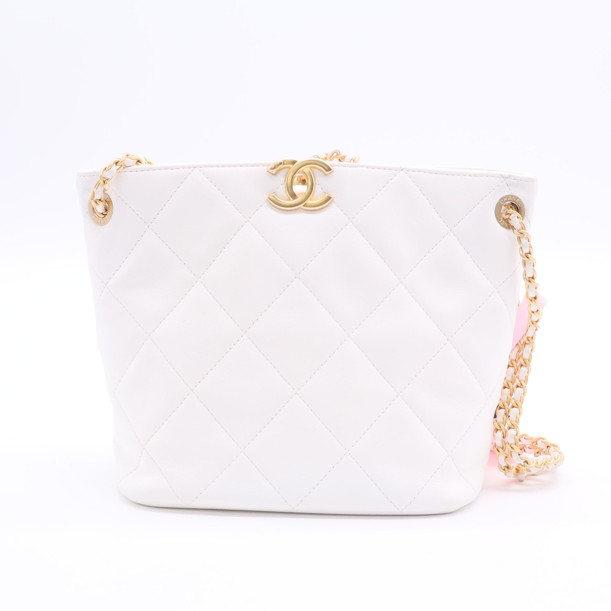 CHANEL Crystal Logo Letters Chain Handle Hobo Quilted Lambskin Small LDJ2640 twins