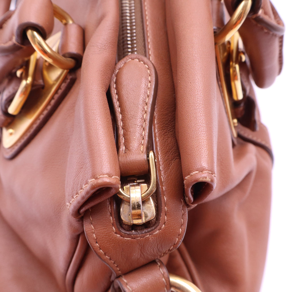 Prada Soft Calfskin Leather Bauletto Satchel Bag B21070