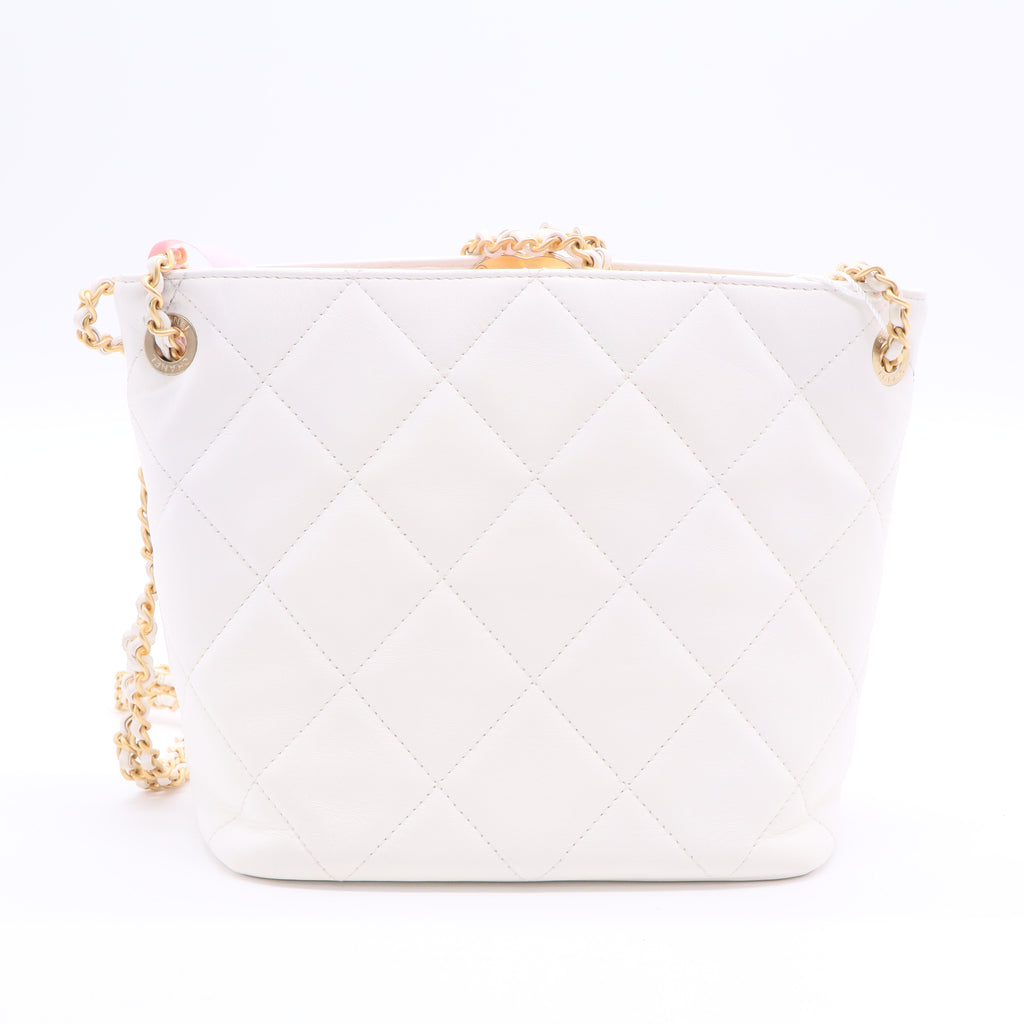 CHANEL Crystal Logo Letters Chain Handle Hobo Quilted Lambskin Small LDJ2640 twins