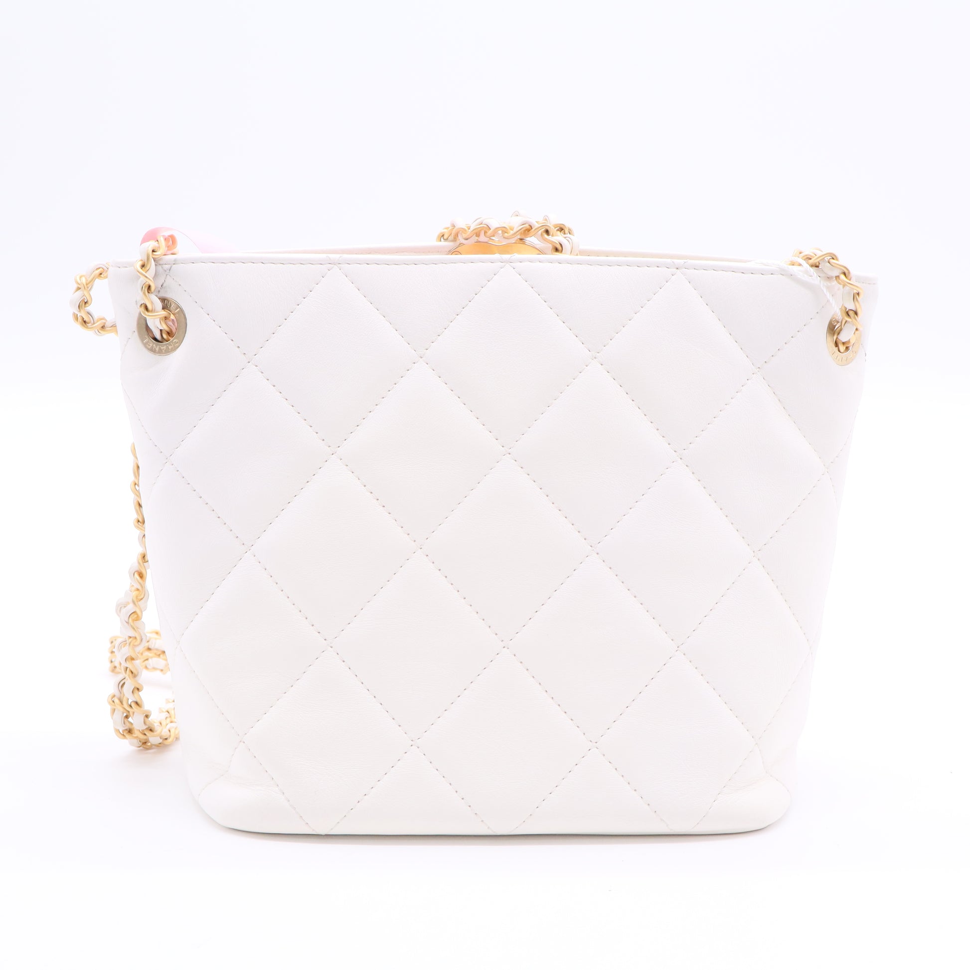 CHANEL Crystal Logo Letters Chain Handle Hobo Quilted Lambskin Small LDJ2640 twins