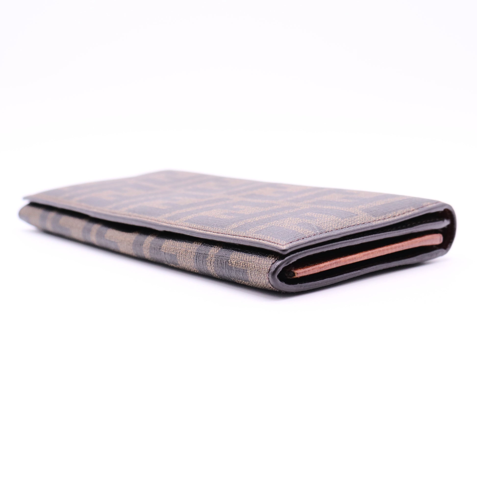 Tobacco Zucca Coated Canvas Flap Continental Wallet