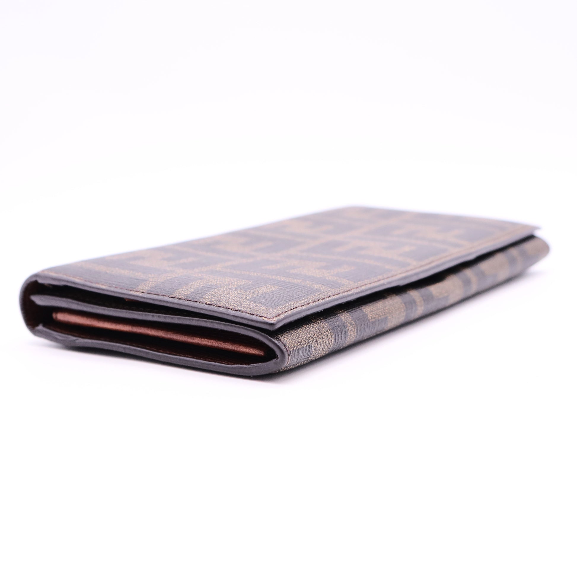 Tobacco Zucca Coated Canvas Flap Continental Wallet