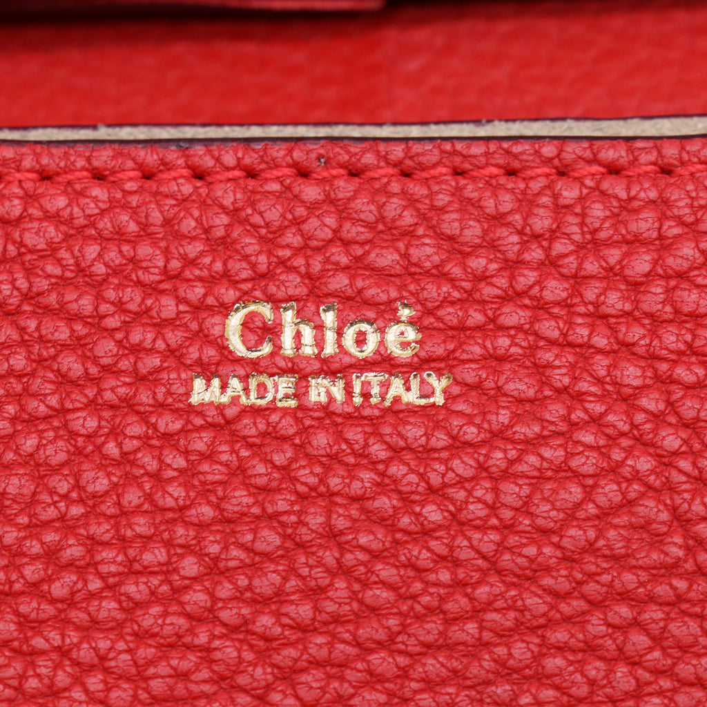 Chloe Red Grained Lambskin Drew Shoulder Bag B22007