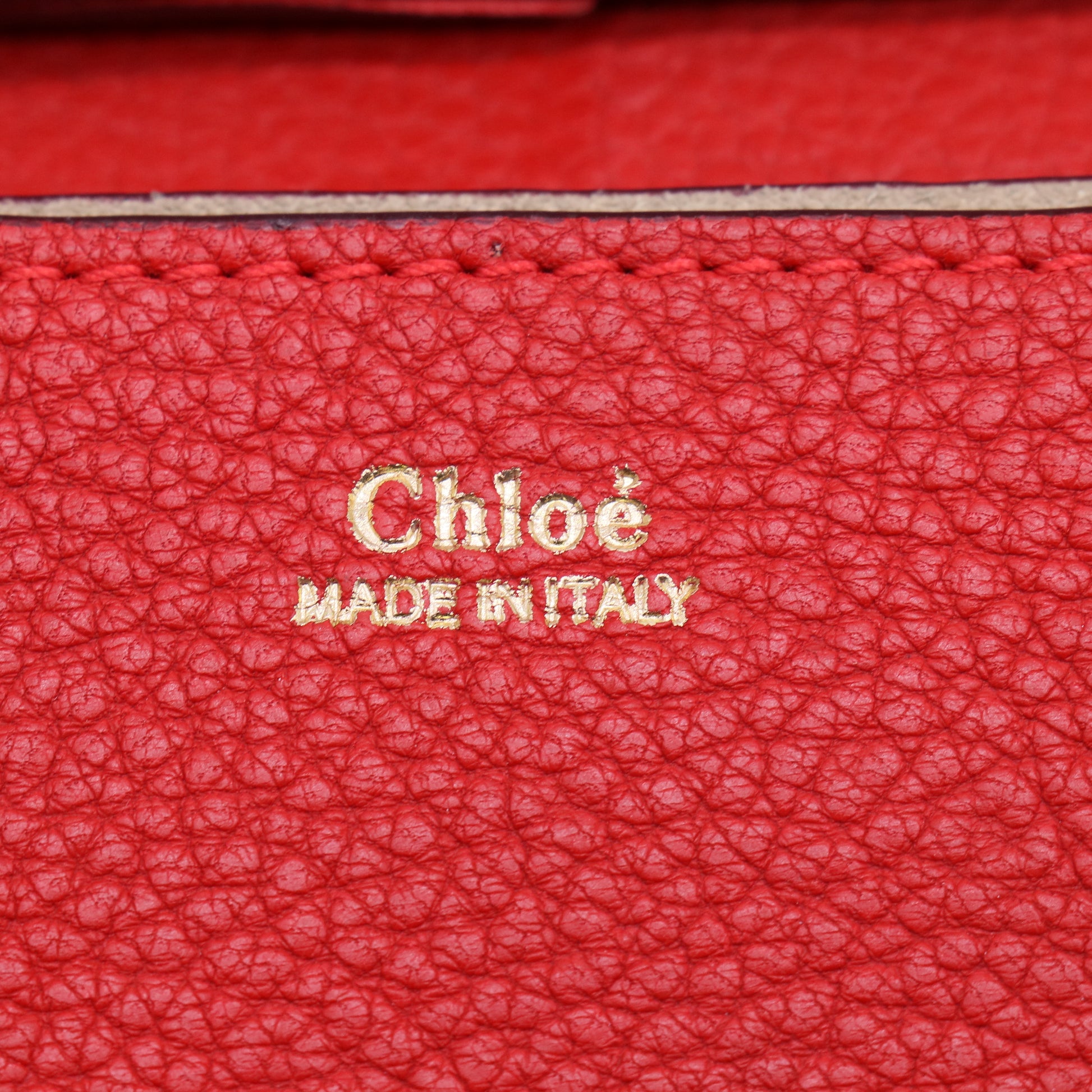 Chloe Red Grained Lambskin Drew Shoulder Bag B22007