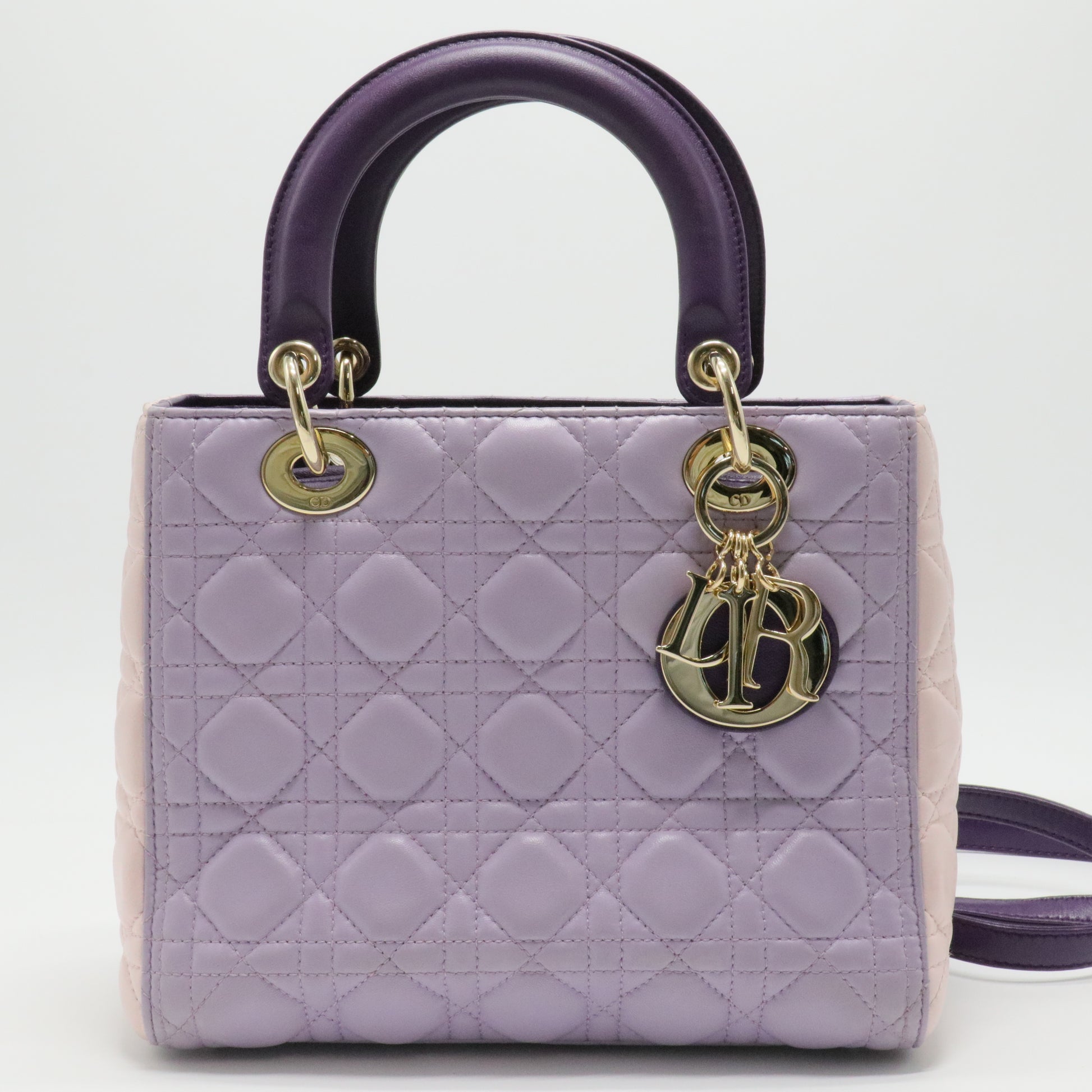 Lambskin Cannage Medium Tri-Color Lady Dior Handbag