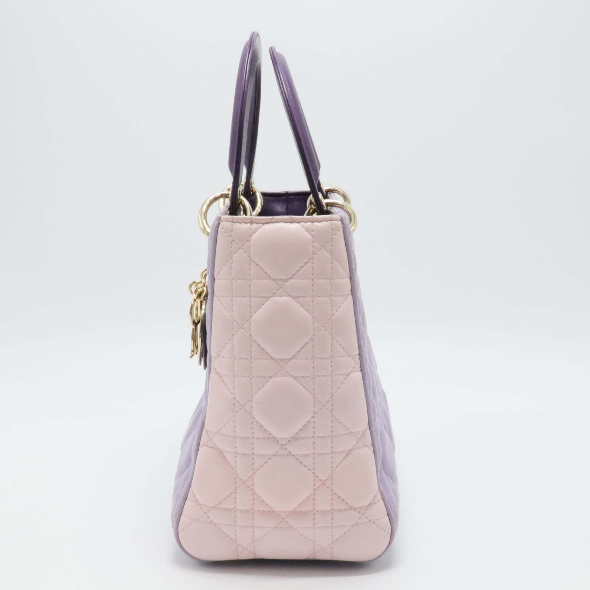 Lambskin Cannage Medium Tri-Color Lady Dior Handbag