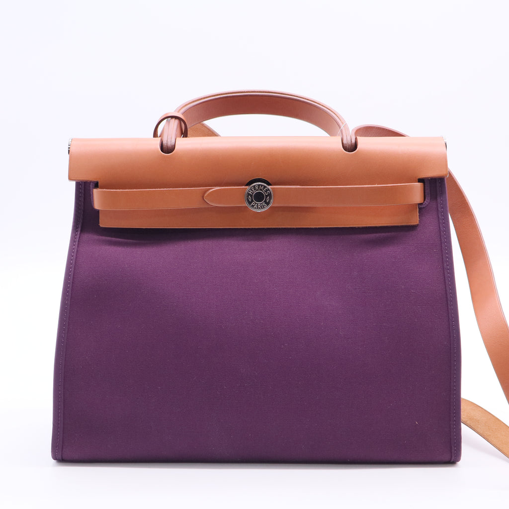 Hermes Herbag Zip Leather and Toile 31 LDJ2648 twins