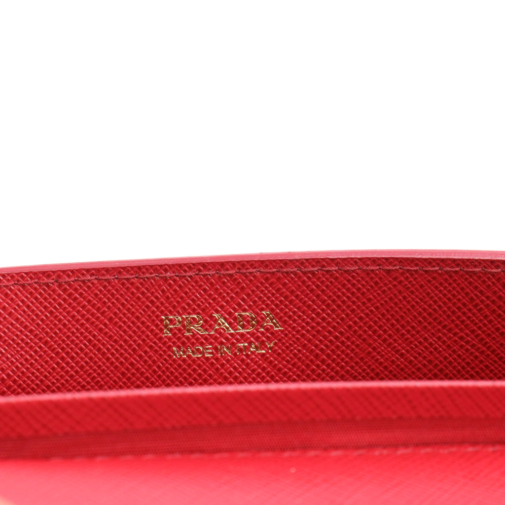 Red Saffiano Leather Envelope Wristlet Clutch twins