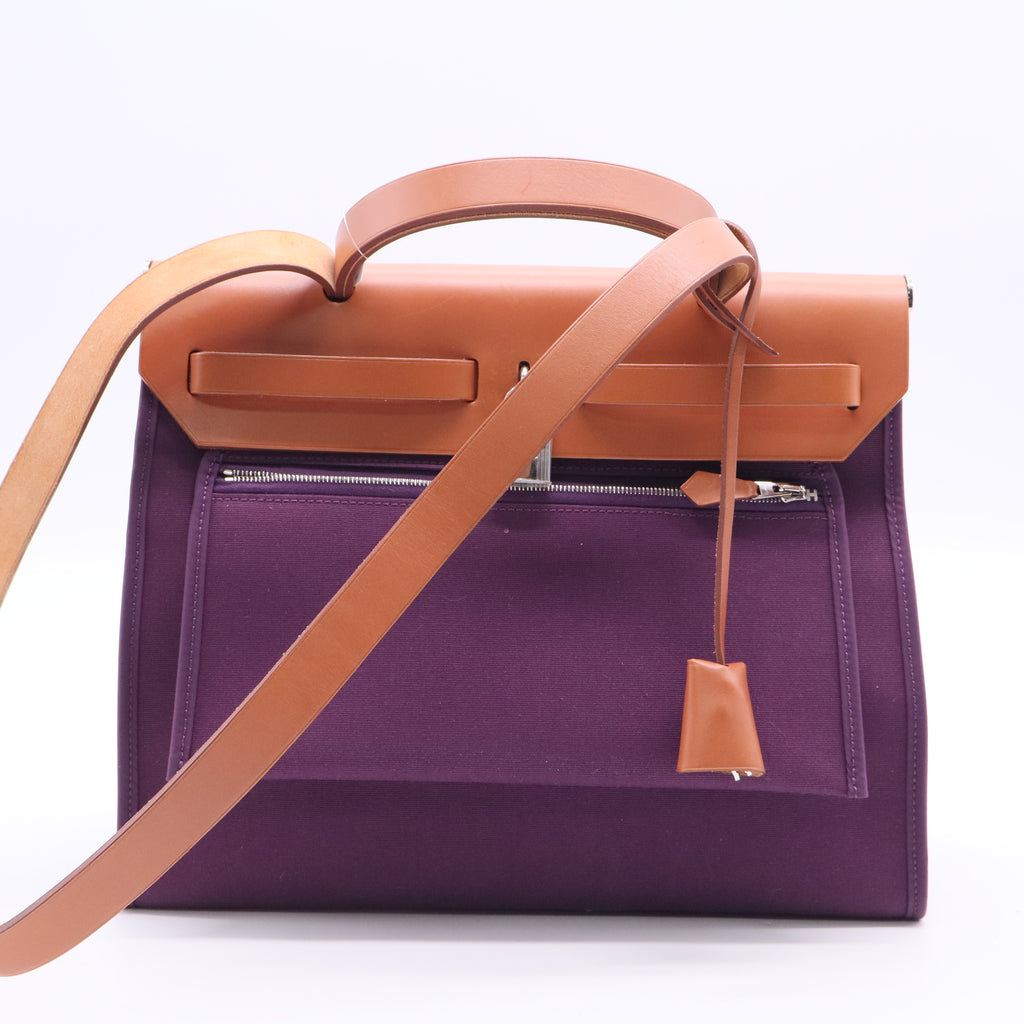 Hermes Herbag Zip Leather and Toile 31 LDJ2648 twins