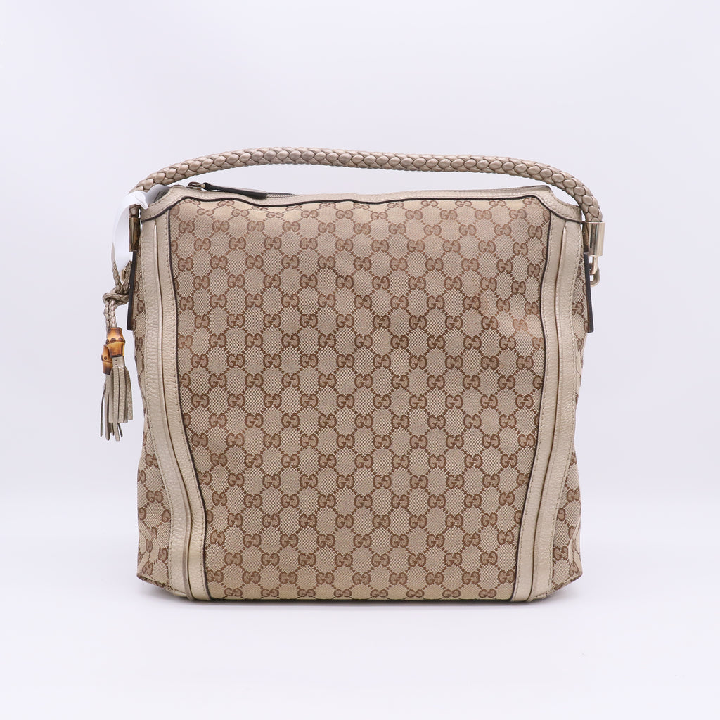 Beige/Gold GG Canvas Large Bella Hobo Bag B23676