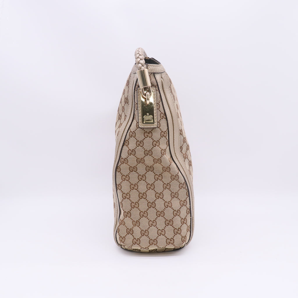 Beige/Gold GG Canvas Large Bella Hobo Bag B23676