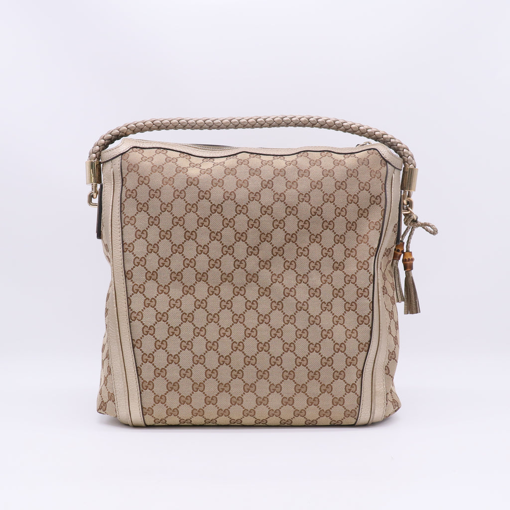 Beige/Gold GG Canvas Large Bella Hobo Bag B23676