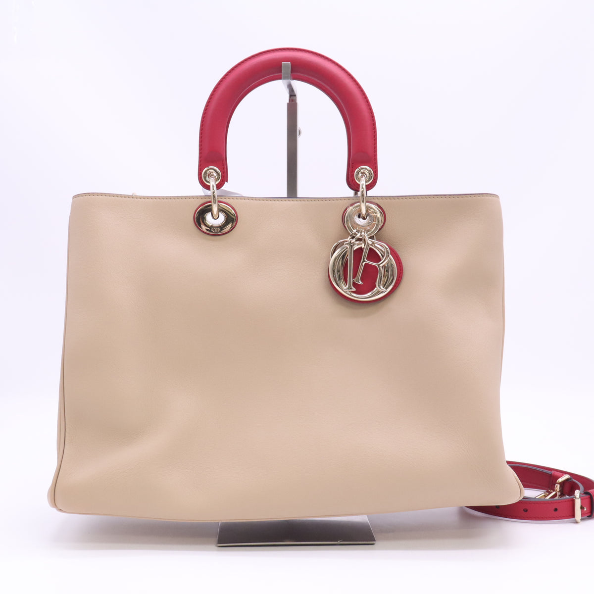 Smooth Calfskin Large Diorissimo Tote Beige Fuchsia B24747