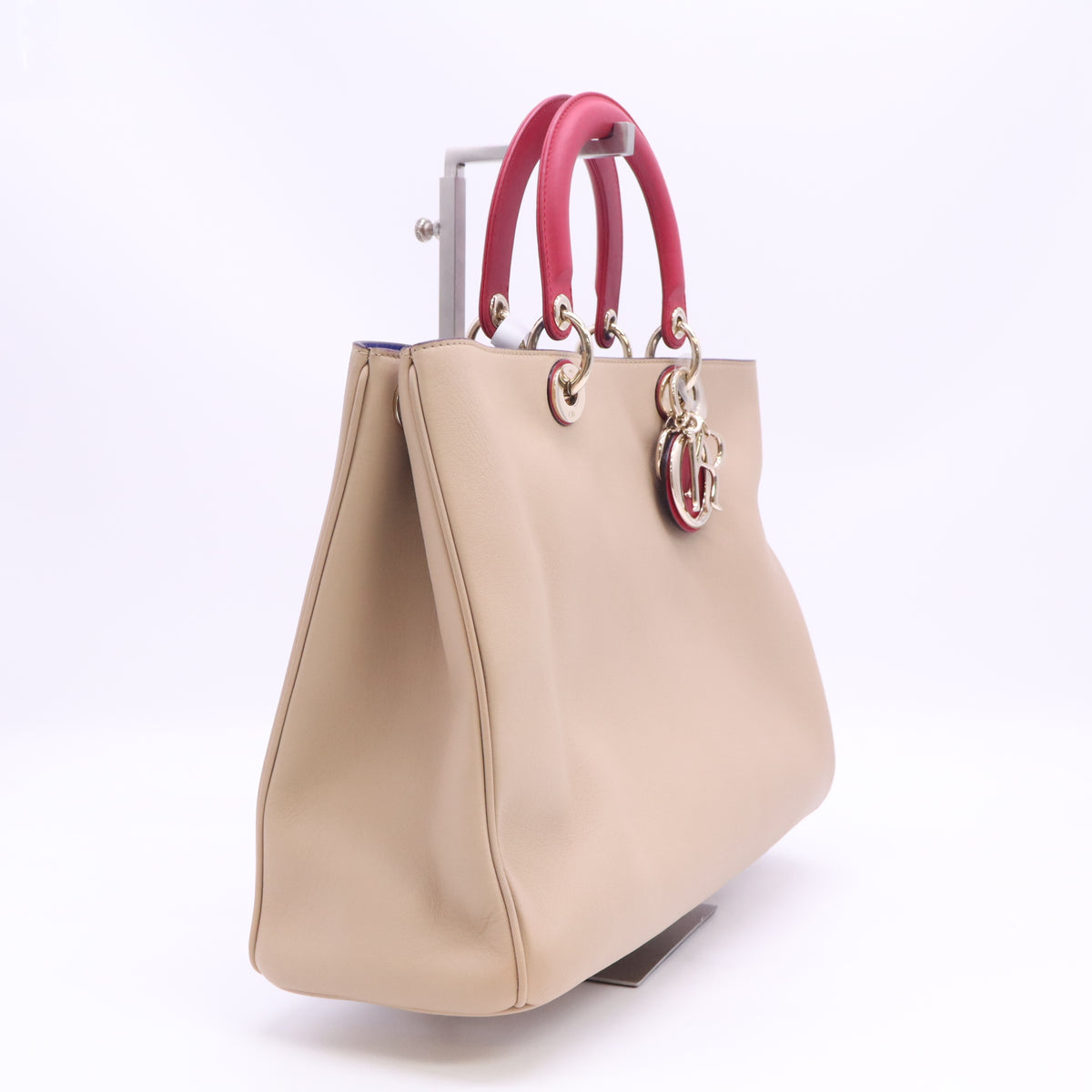 Smooth Calfskin Large Diorissimo Tote Beige Fuchsia B24747