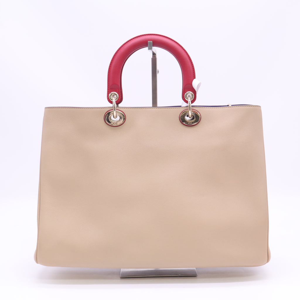 Smooth Calfskin Large Diorissimo Tote Beige Fuchsia B24747
