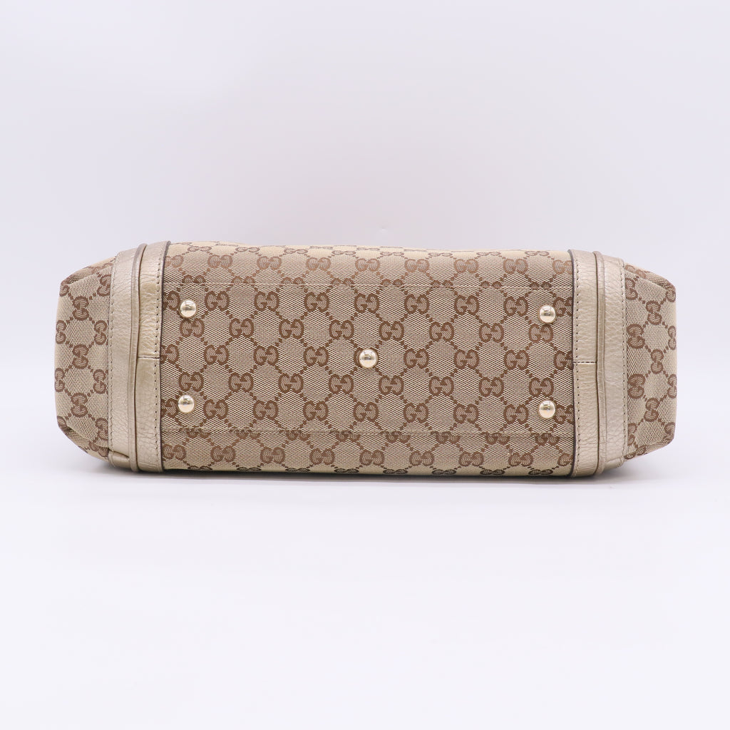 Beige/Gold GG Canvas Large Bella Hobo Bag B23676