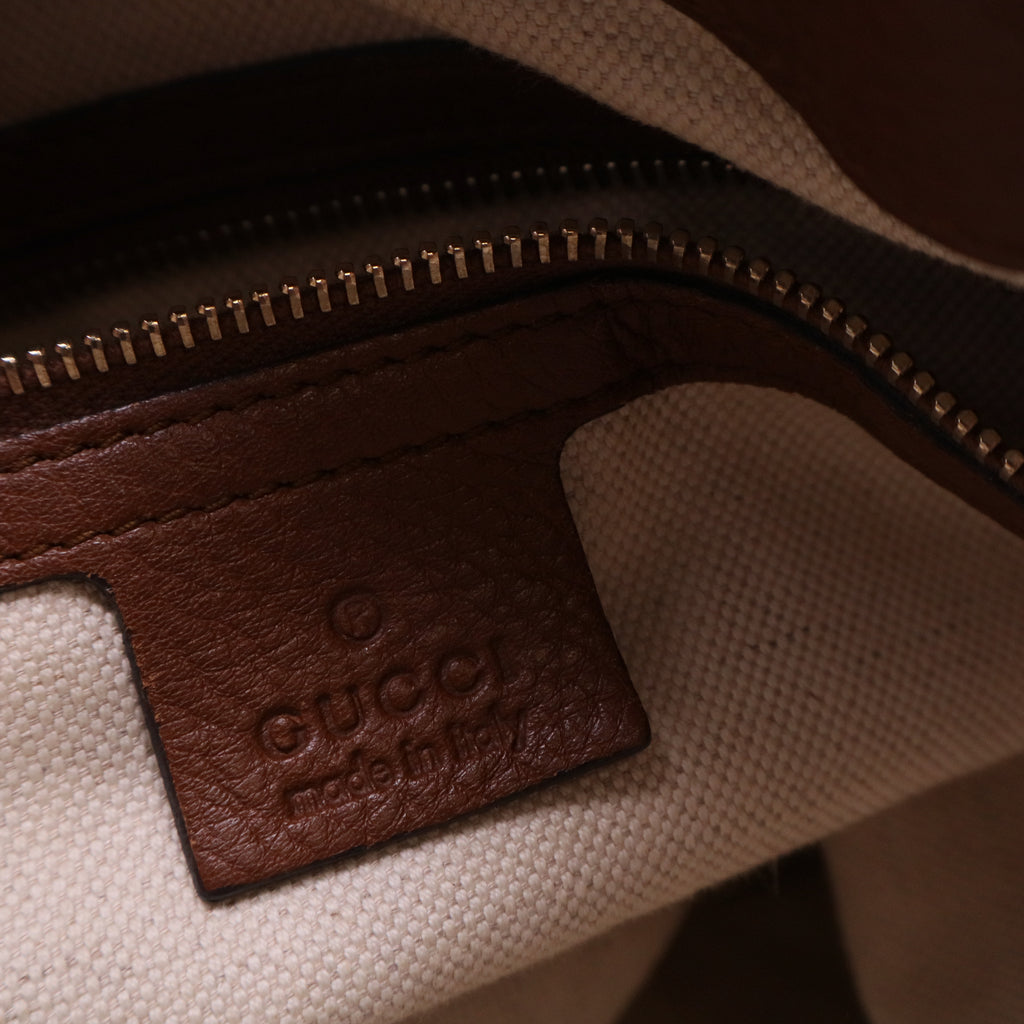 Brown GG Canvas and Leather Bella Tote