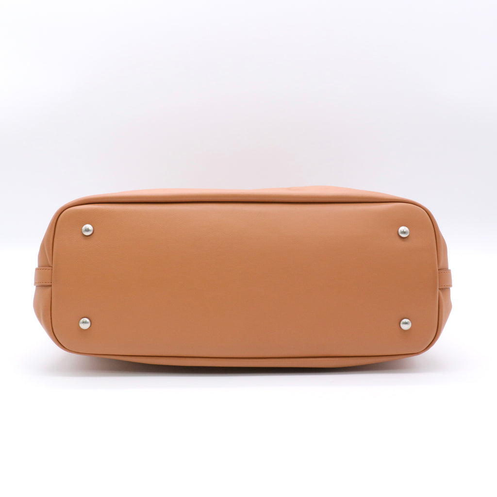 Calfskin Large Coco Eyelets Shopping Tote Camel