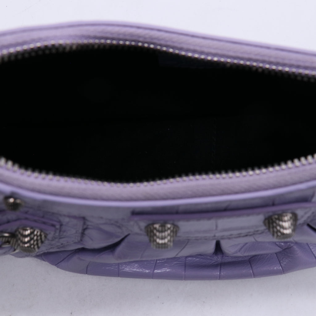 Balenciaga Crocodile Embossed Calfskin Le Cagole Shoulder Bag B21623