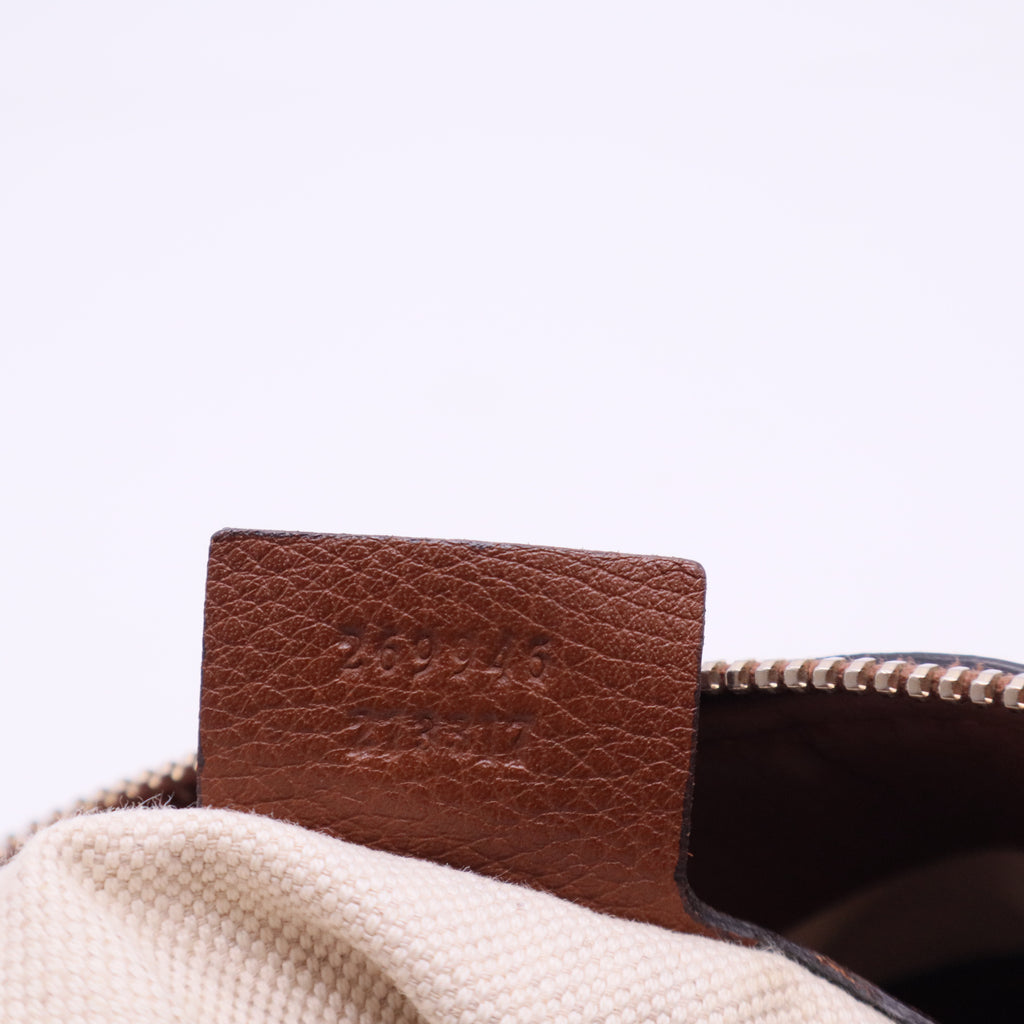 Brown GG Canvas and Leather Bella Tote