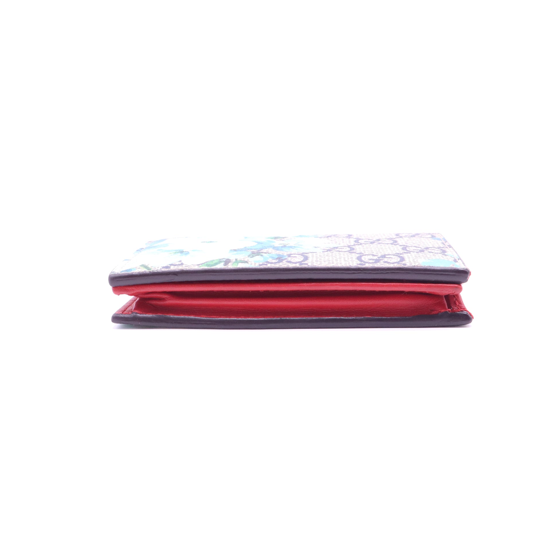 Gucci Blooms GG Supreme Canvas Card Case Wallet Blue W21315