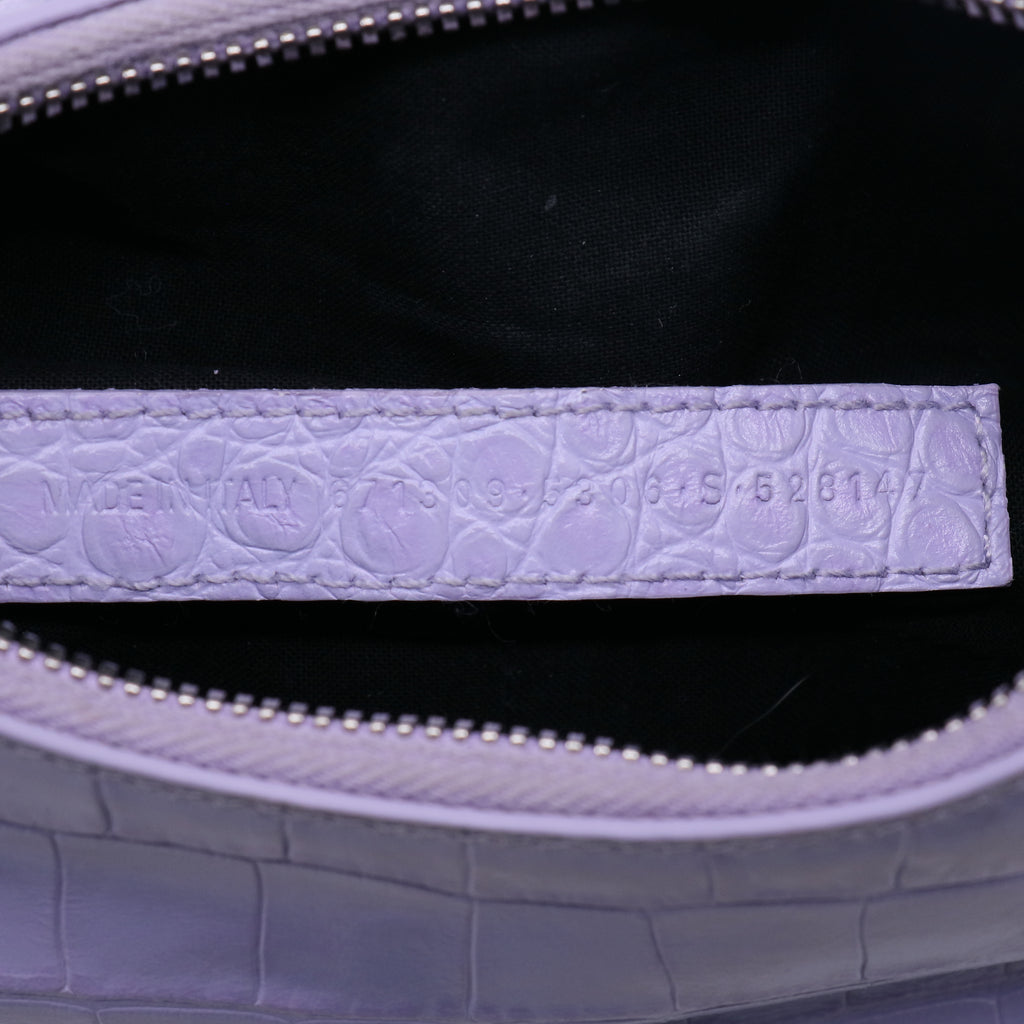 Balenciaga Crocodile Embossed Calfskin Le Cagole Shoulder Bag B21623