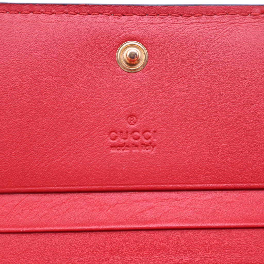 Gucci Blooms GG Supreme Canvas Card Case Wallet Blue W21315