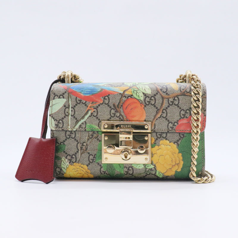 Padlock Shoulder Bag Tian Print GG Coated Canvas Small