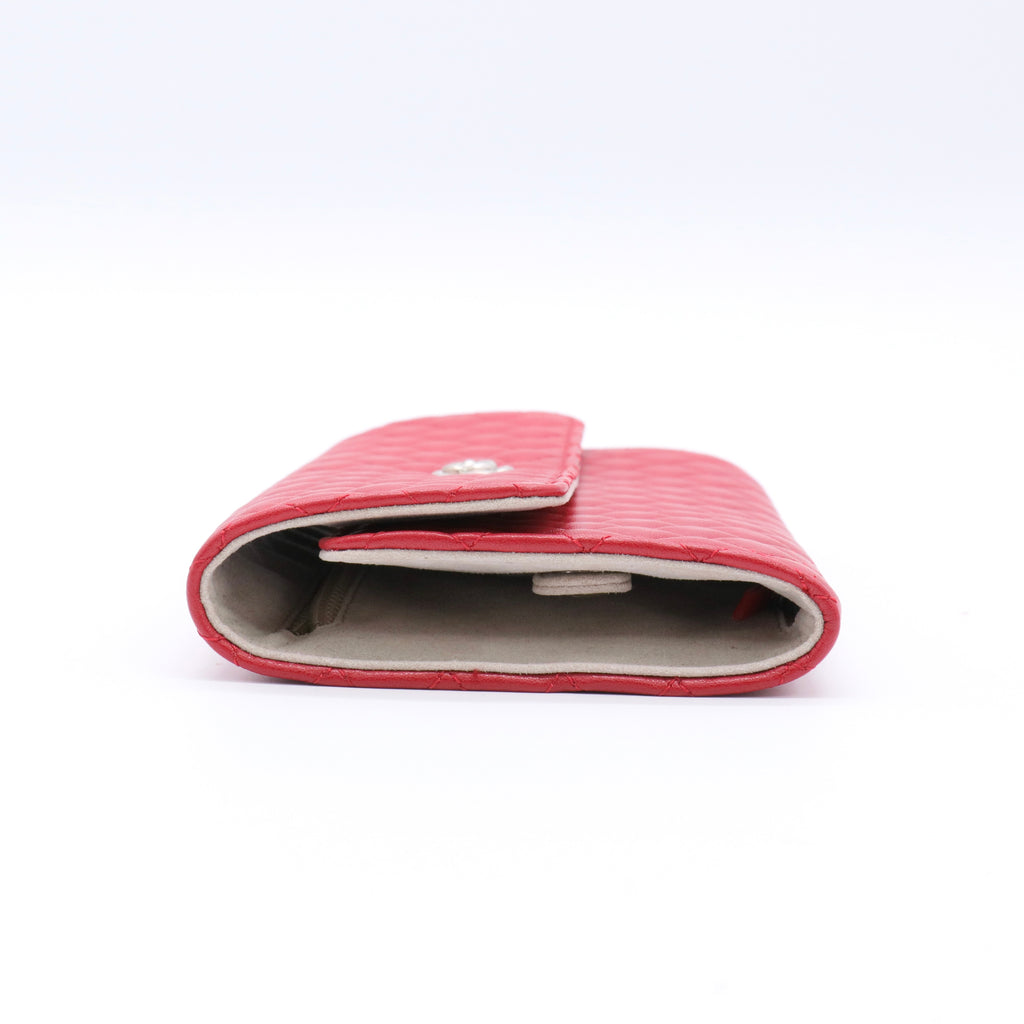Quilted Camellia Jewelry Roll Case twins