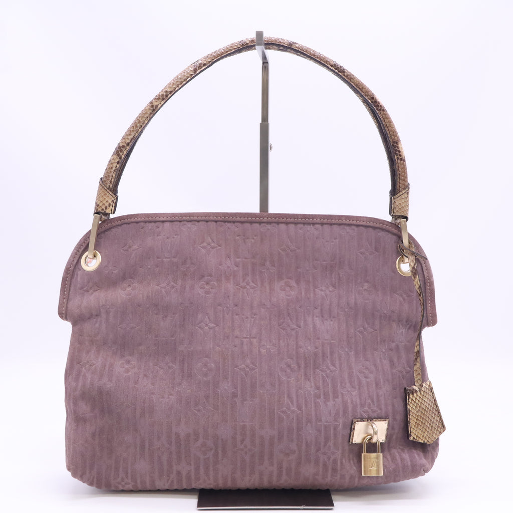 Limited Edition Amethyst Monogram Embossed Suede Wish Bag B24922