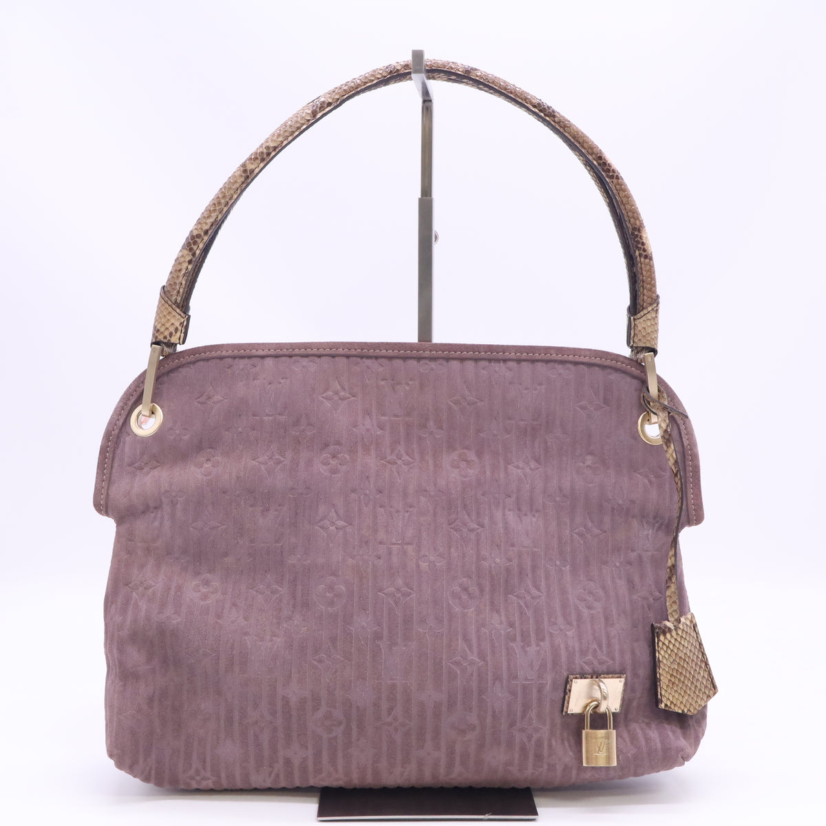 Limited Edition Amethyst Monogram Embossed Suede Wish Bag B24922