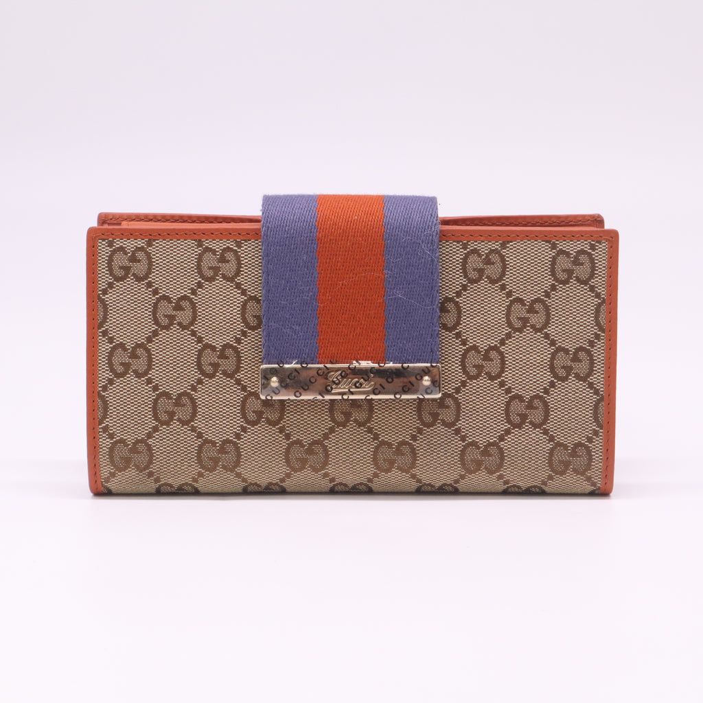 Gucci GG Canvas Web Continental Wallet W22466
