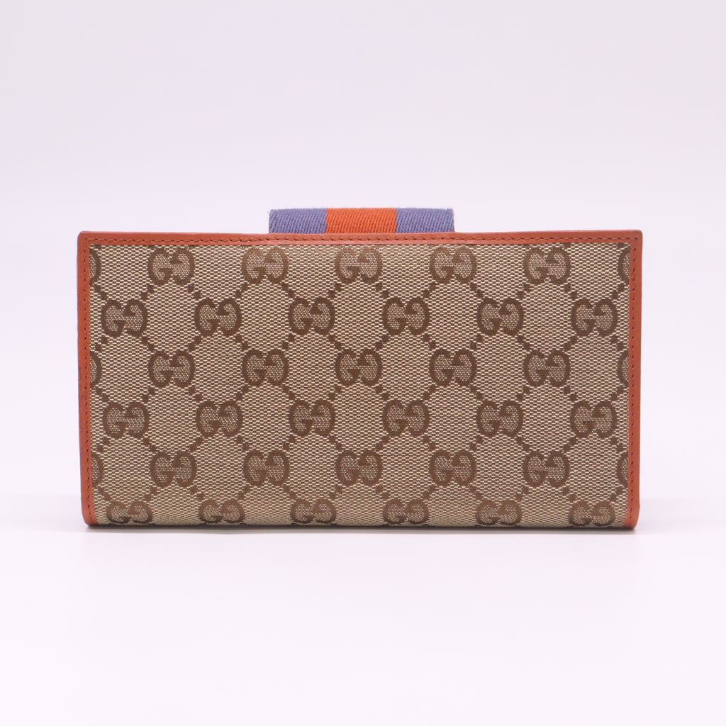 Gucci GG Canvas Web Continental Wallet W22466