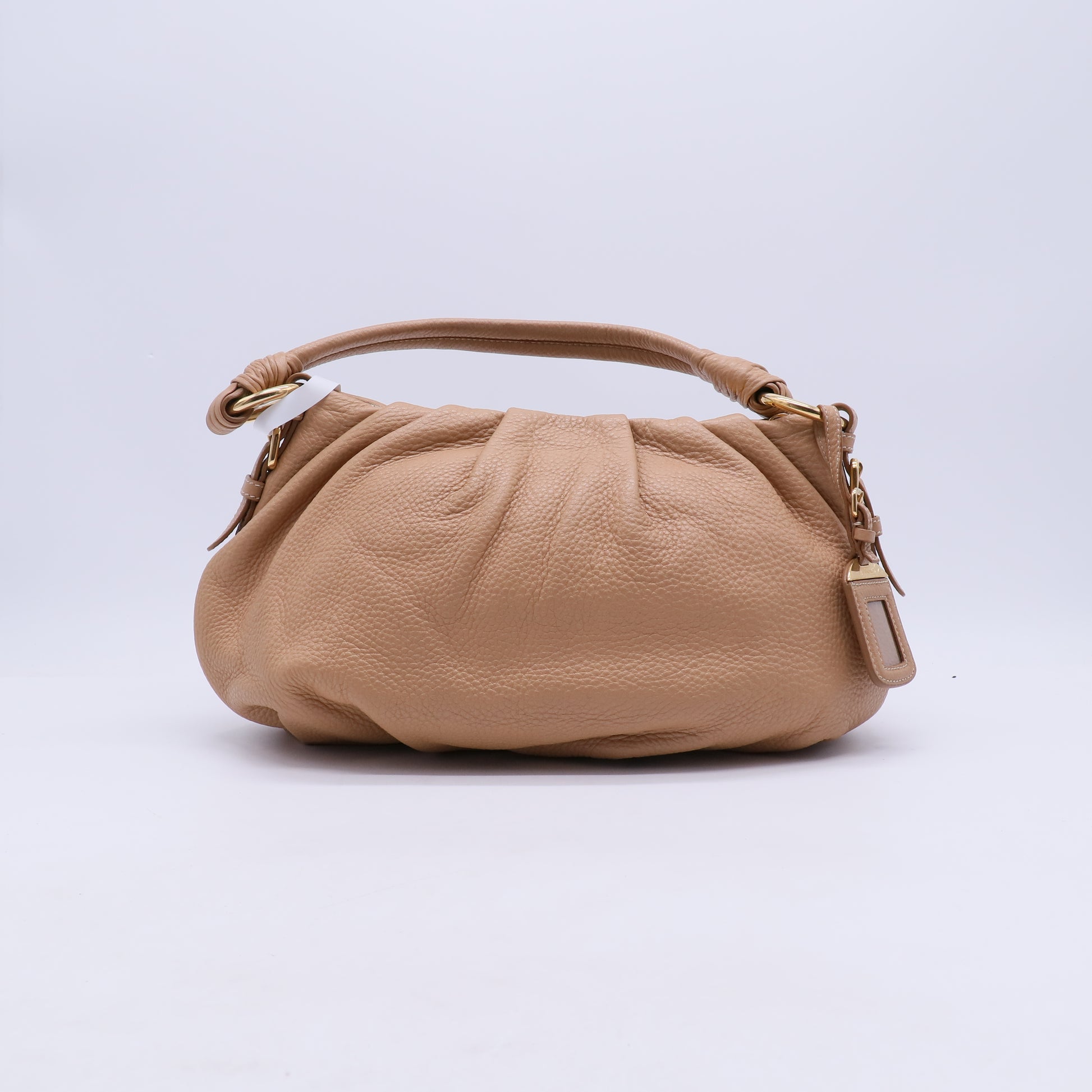 Prada Vitello Daino Ruched Shoulder Bag B21742