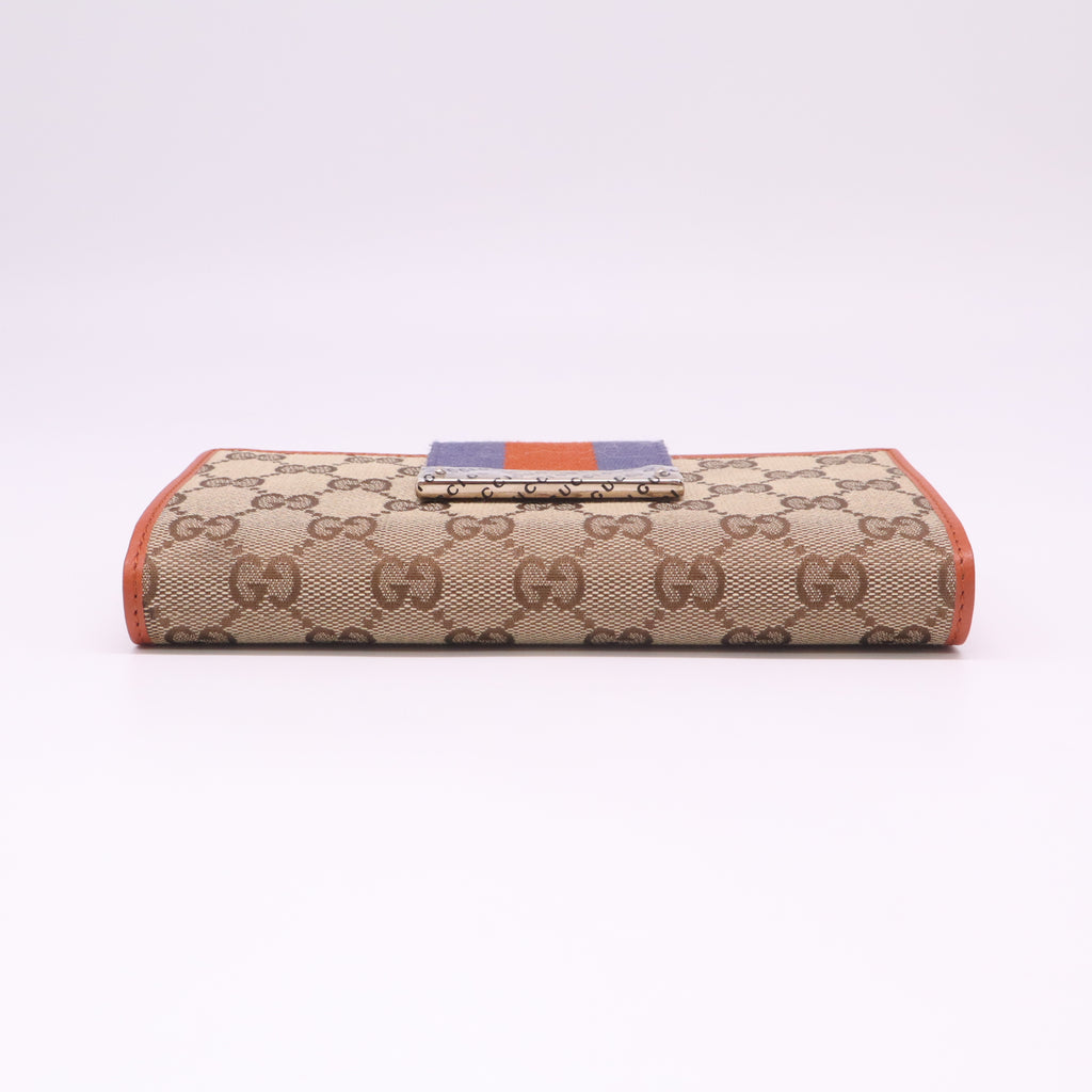 Gucci GG Canvas Web Continental Wallet W22466