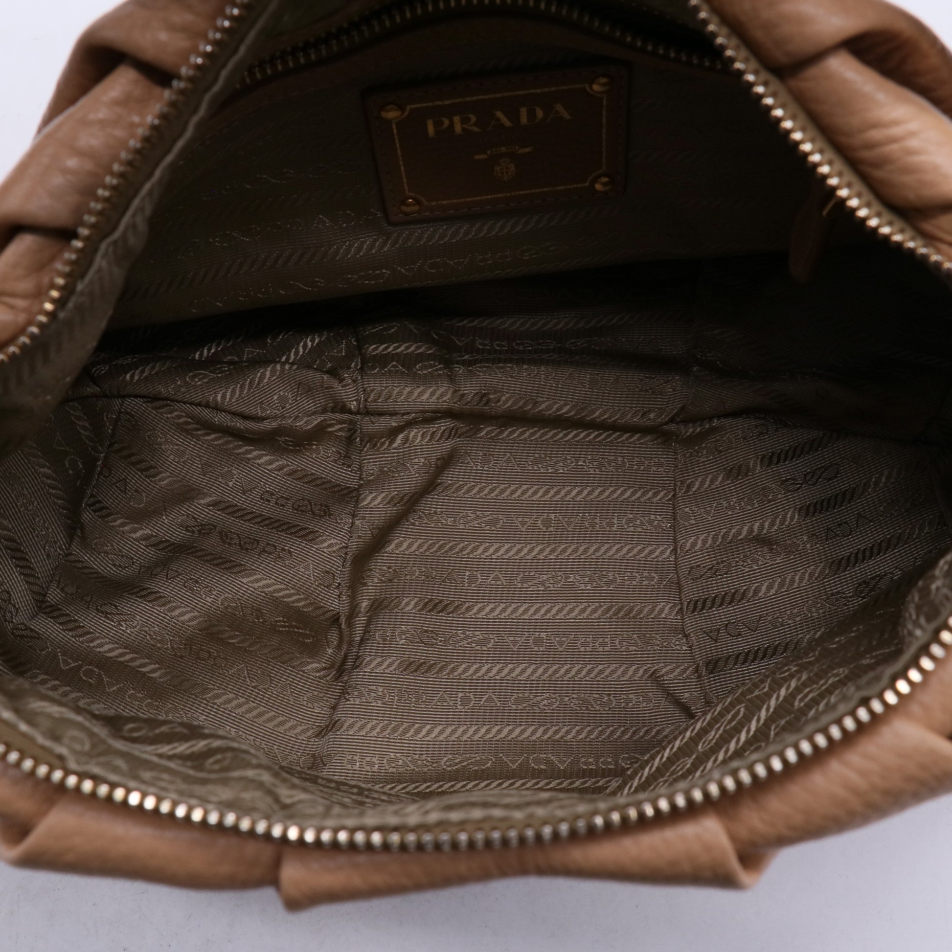 Prada Vitello Daino Ruched Shoulder Bag B21742