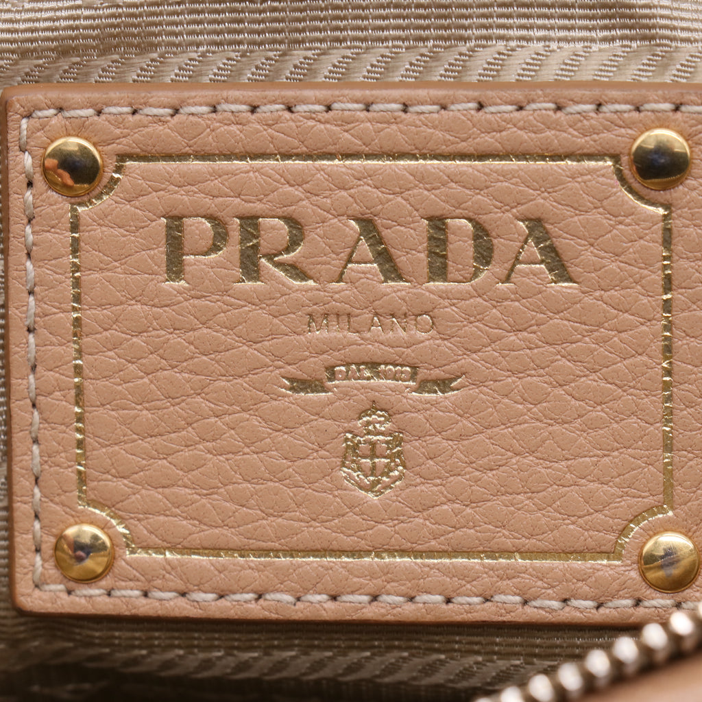 Prada Vitello Daino Ruched Shoulder Bag B21742