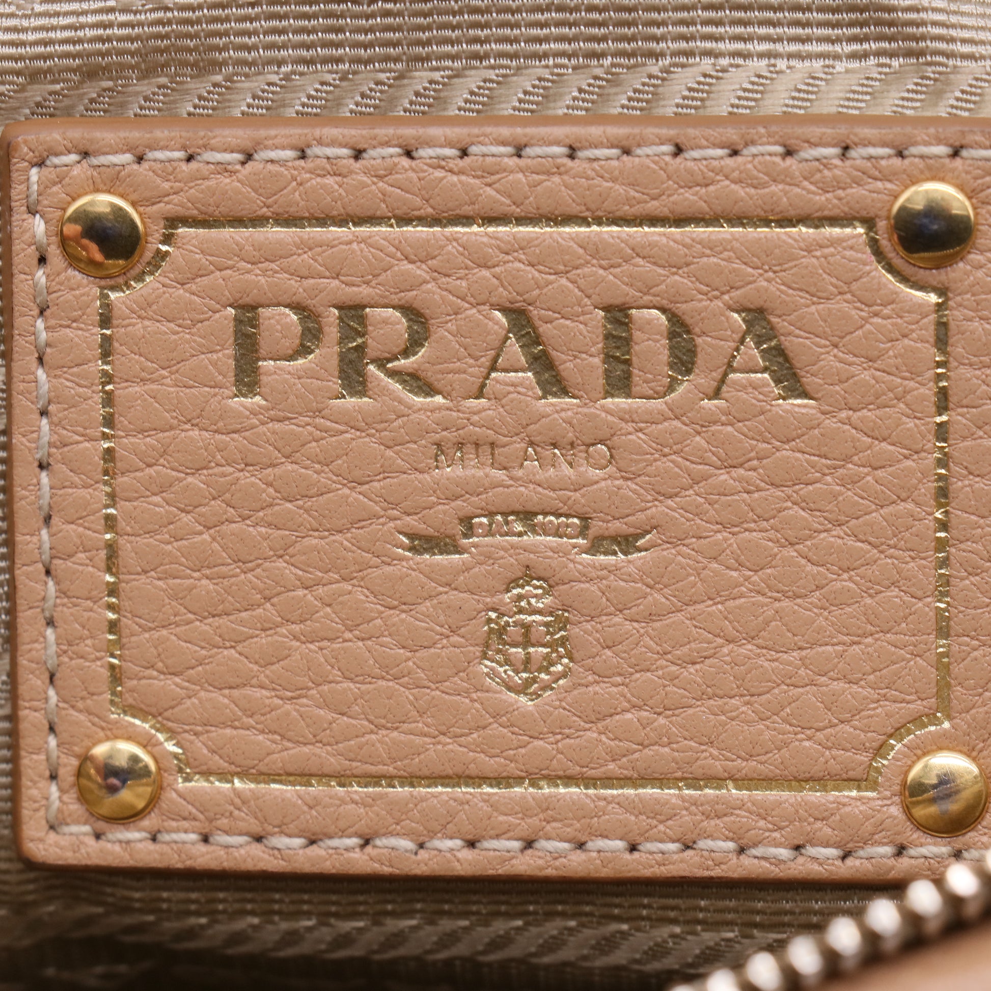 Prada Vitello Daino Ruched Shoulder Bag B21742